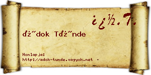 Ádok Tünde névjegykártya
