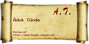 Ádok Tünde névjegykártya